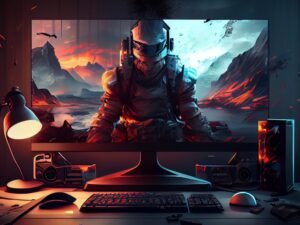 Surfing the Waves of Global Headlines 2 gaming desktop pc computer setup gamer illustration