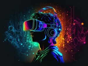 Insights into Software Development Trends 2 young man glasses virtual reality dark background